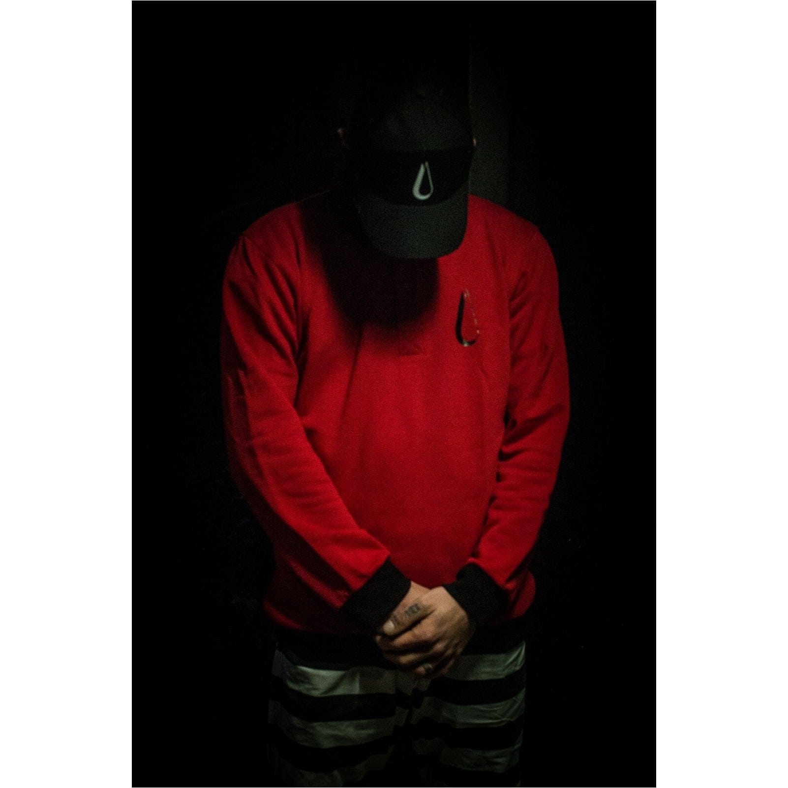 RED LONG SLEEVE POLO - THE OFFICIAL NUMB STORE 